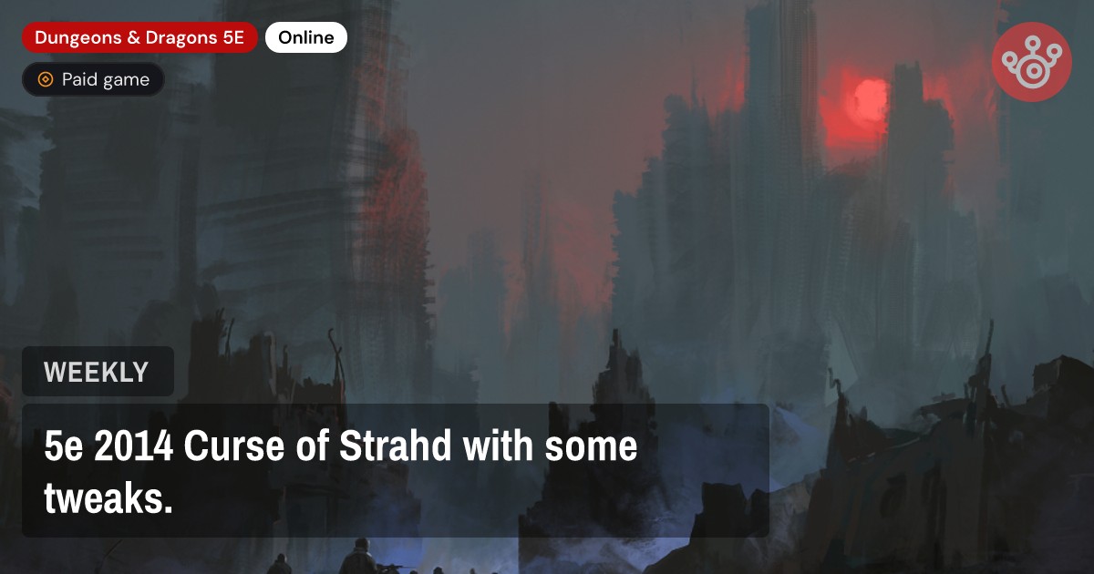 5e 2014 Curse of Strahd with some tweaks.