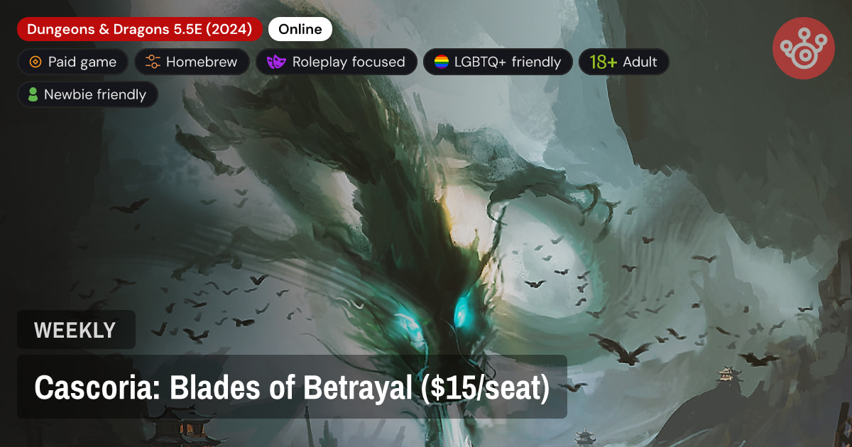 Cascoria: Blades of Betrayal ($15/seat)